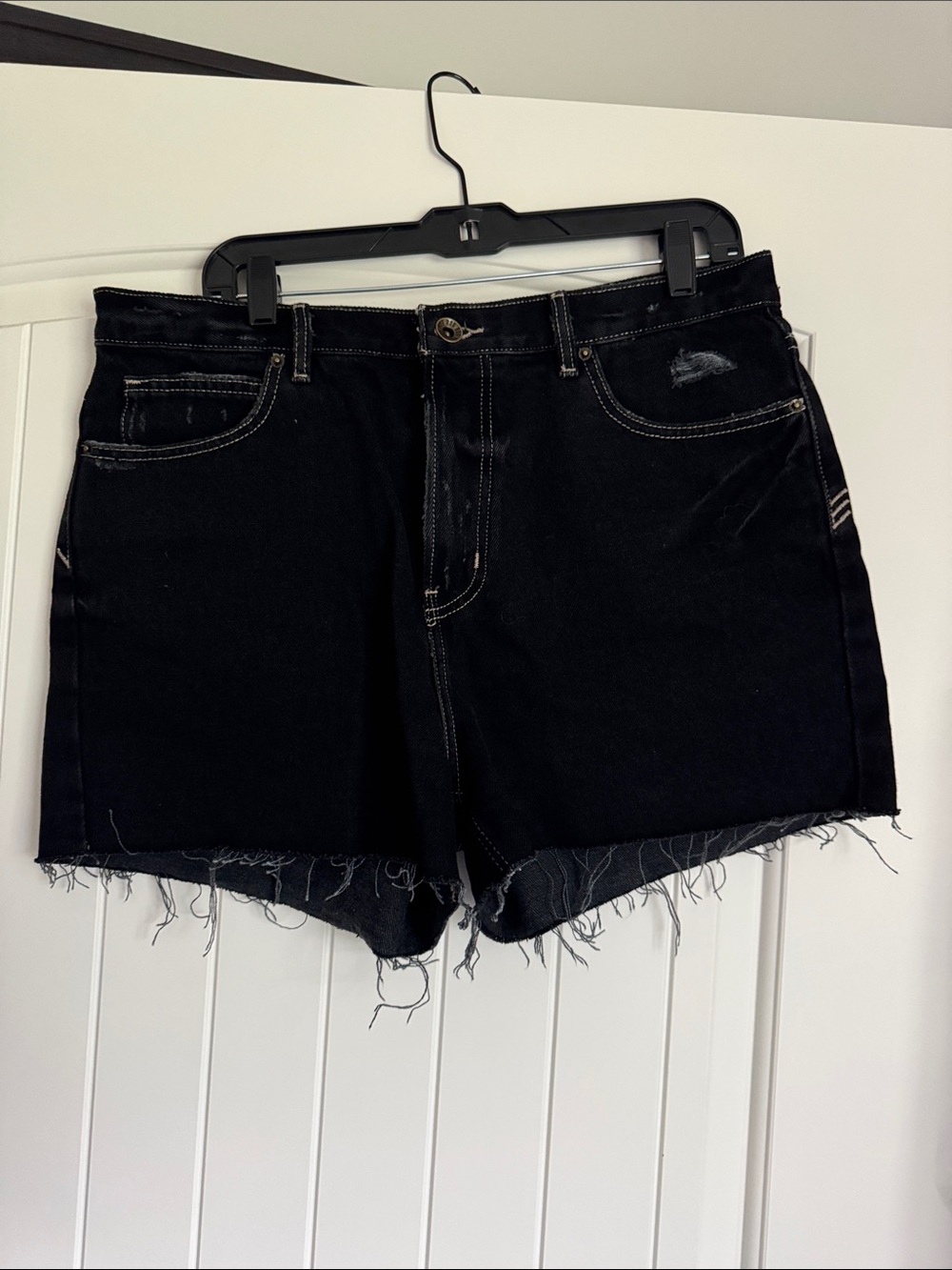 BDG Black Raw Hem Denim Shorts